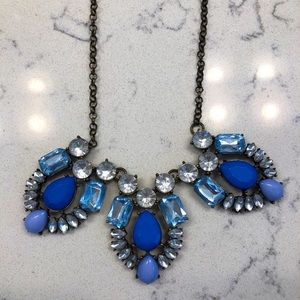 Jcrew statement necklace in blue crystal